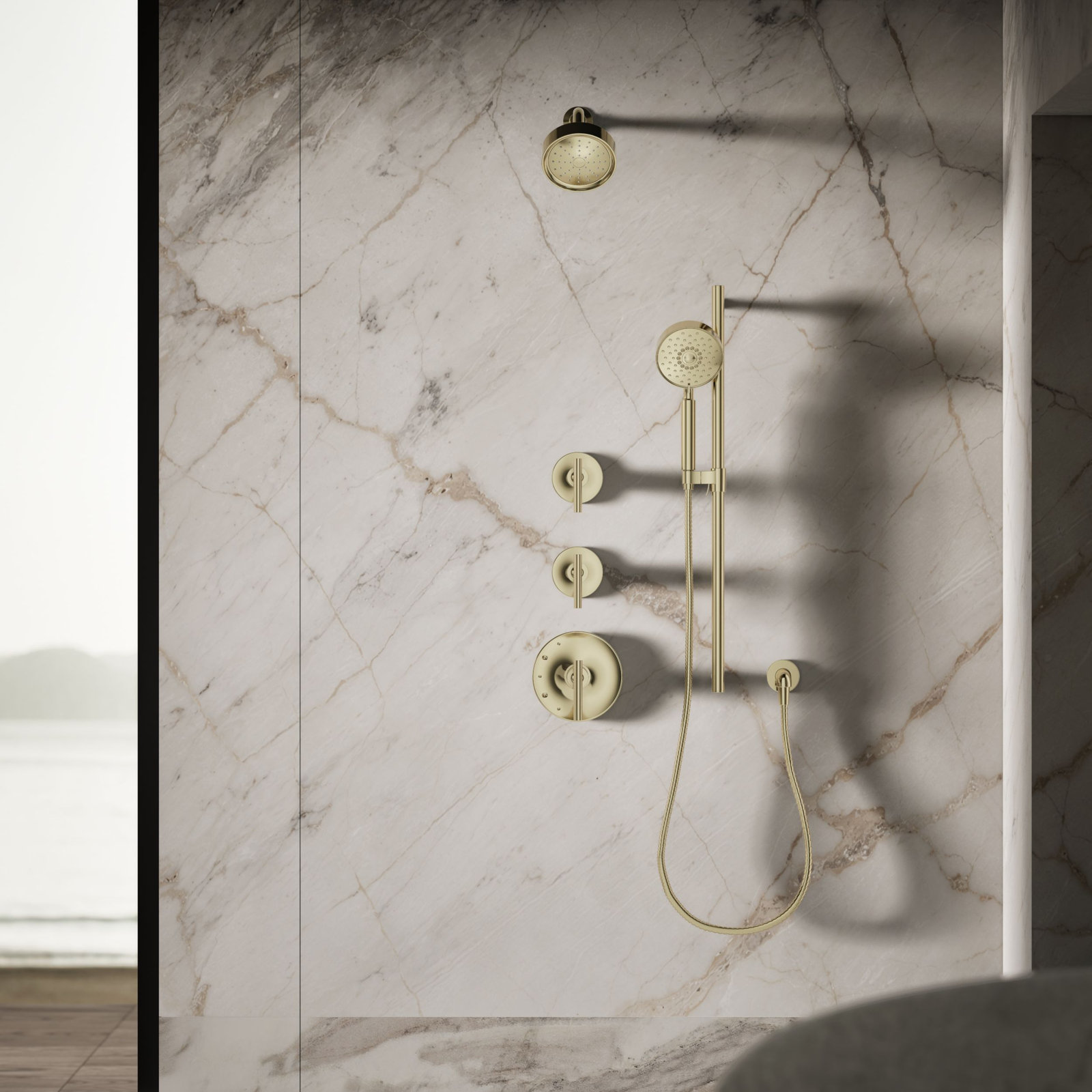 Purist 2.5 GPM Fixed Shower Head, Dune
