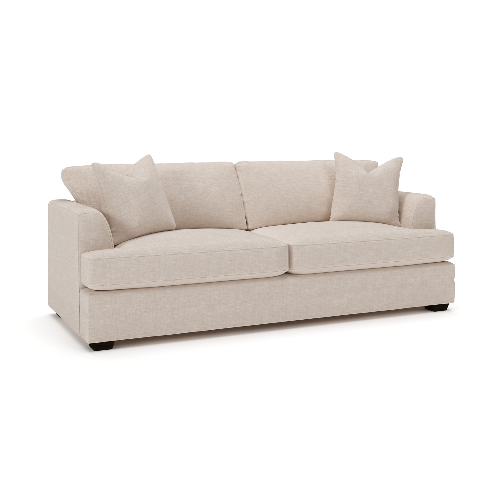 Edan Upholstered Queen Sleeper Sofa, Lena Sand Performance Linen Blend