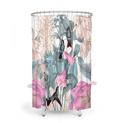 Crochets de rideau de douche floraux simples