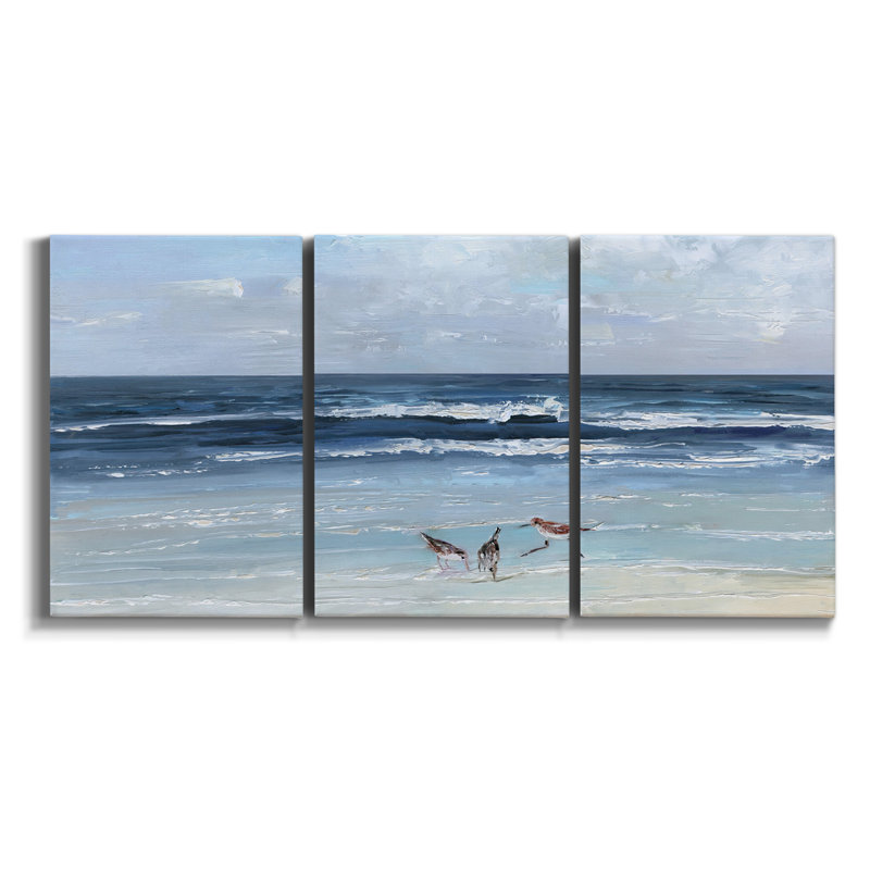 Road to Louveciennes, melting snow children, sunset by Monet - Multi Piece Framed Canvas, H 60 po x l 120 po x P 2 po