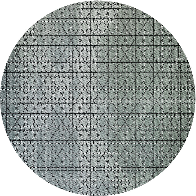 Tapis géométrique gris, Rond 6 pi