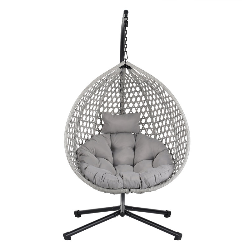 Sturdy Hammock Chair With Stand, Gray, Gray