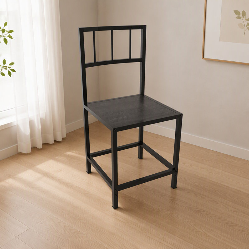 Industrial Dining Table Set with Side Storage Shelves