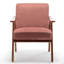Chaise d'appoint avec revêtement en velours et structure en bois massif, mobilier de salon Mid-Century moderne classique pour sièges supplémentaires, rose-1893216204