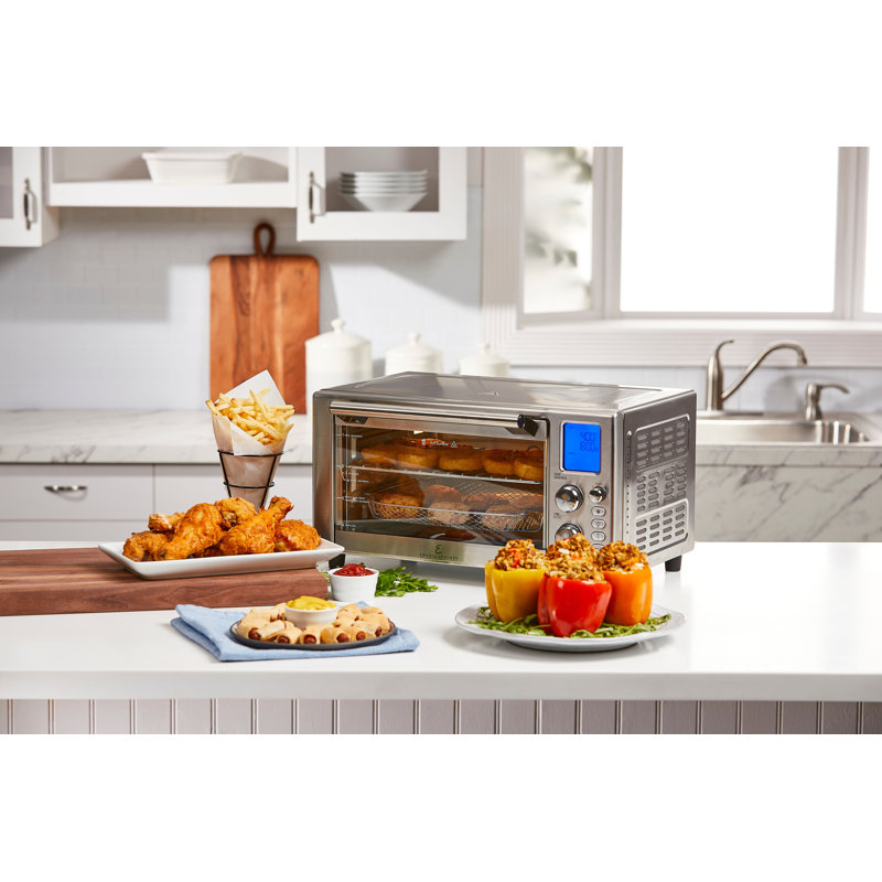 Emeril Lagasse Everyday 360 Stainless Steel Air Fryer, 360° Quick Cook Technology, XL capacity, 9-in-1, 12 Pre-Set Cooking Functions including Bake, Rotisserie, Broil, Pizza, Slow Cook, Toaster