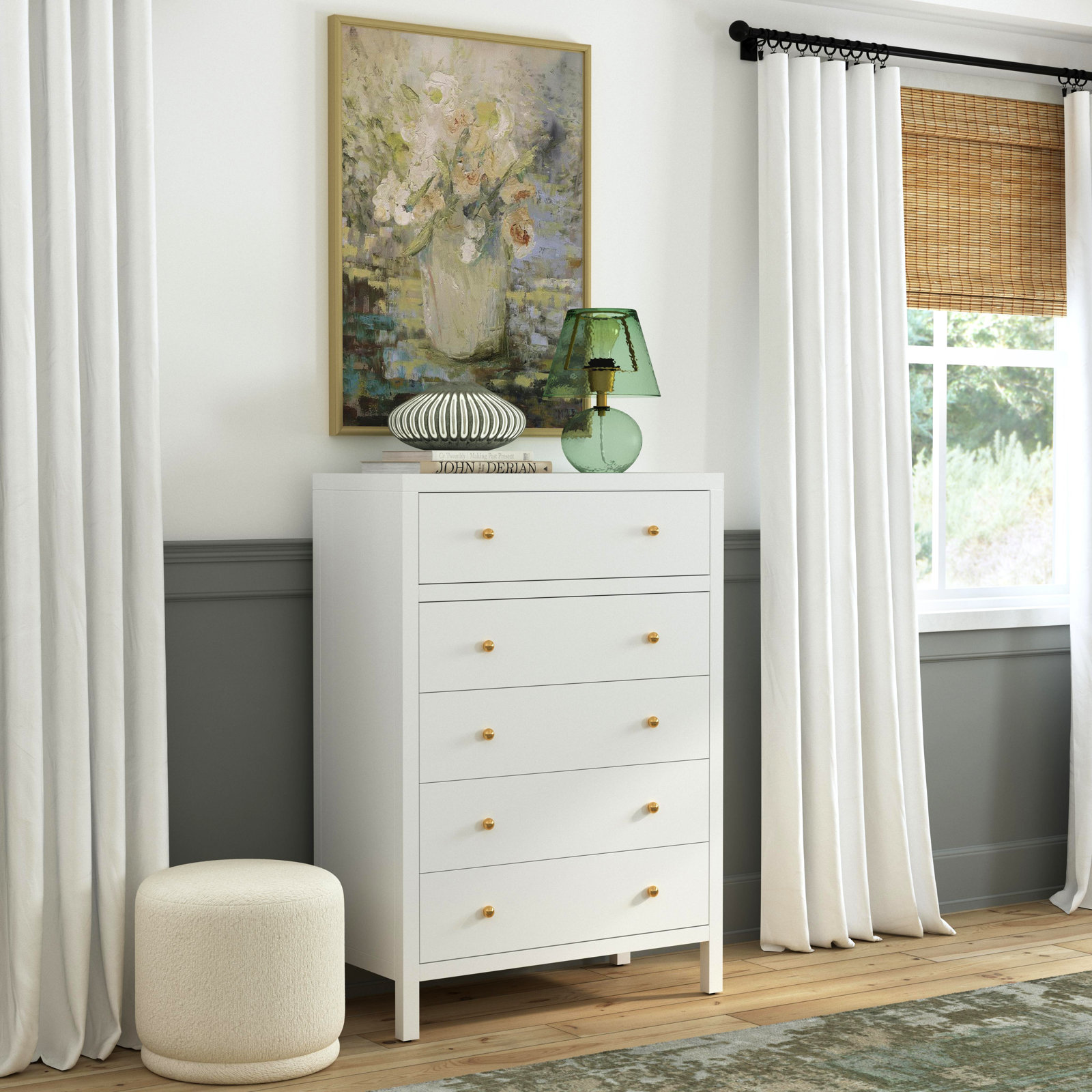 Celine 36" Acacia Dresser, Smooth White