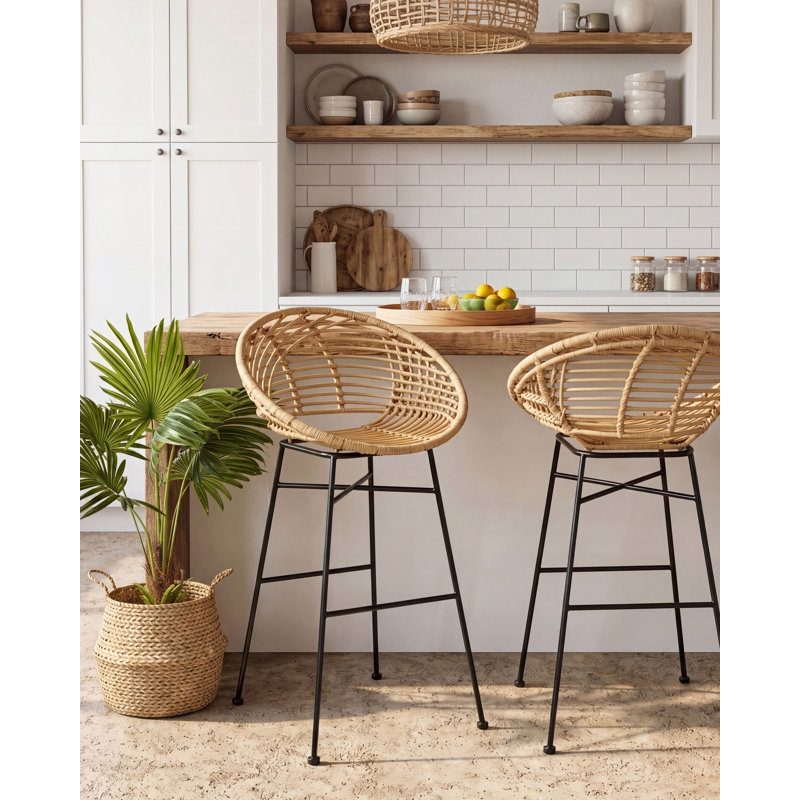 Counter Stool, Beige / Black