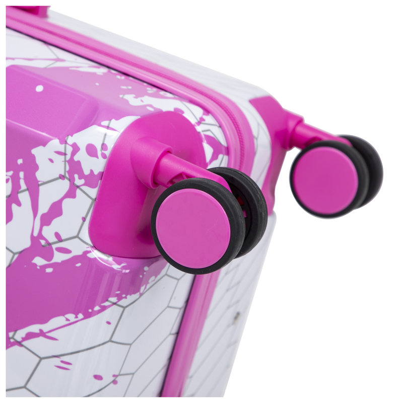 20-Inch Pink Polycarbonate Hard Shell Carry-On Spinner Suitcase