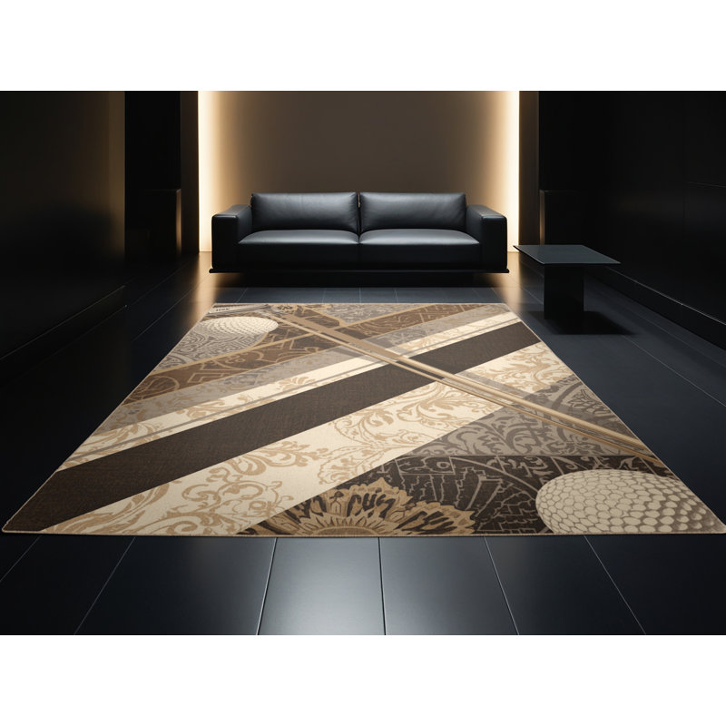 Tapis oriental classique gris lavable à la machine Marvale Golf Club Ball, 8 x 10