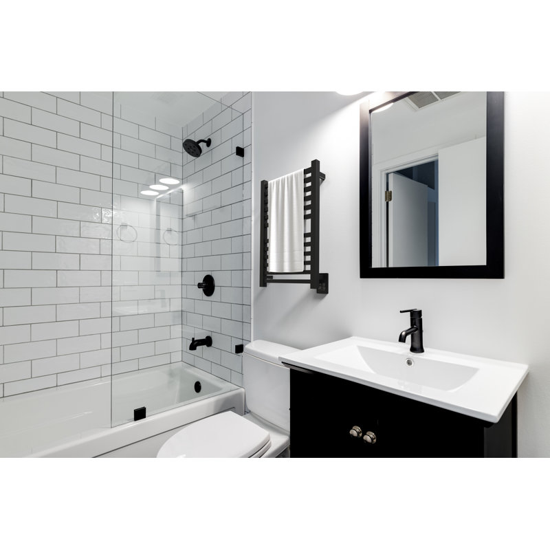 Chauffe-serviettes électrique mural Quadro, Noir mat