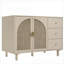Armoires | Armoire de rangement 2 portes, 3 tiroirs, rangement réglable, rotin d'ingénierie | Scandinave | Panneau de particules et panneau de fibres à densité moyenne