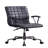 Vintage Black Top Grain Leather & Aluminum Office Chair
