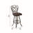Margie Swivel Counter or Bar Height Armless Upholstered Bar Stool with Footrest in Metal-48137996-22070094-22070096