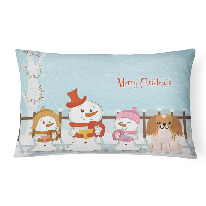 Coussin lombaire intérieur / extérieur Merry Christmas, Rouge / blanc