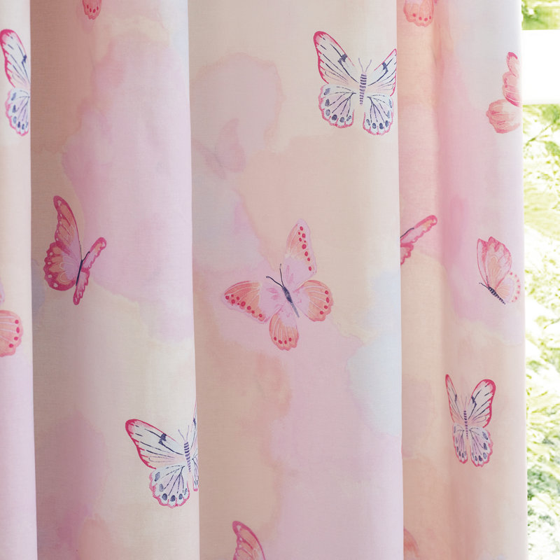 Ombre Butterflies Fully Reversible Eyelet Curtains
