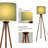 60.6 in. Modern Nordic Tripod Floor Lamp with Walnut Wood Base and Linen Lampshade for Living Room and Bedroom-106429844