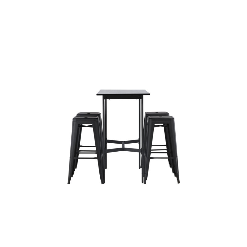 Alicyn 4 - Person Dining Set, Black, Black