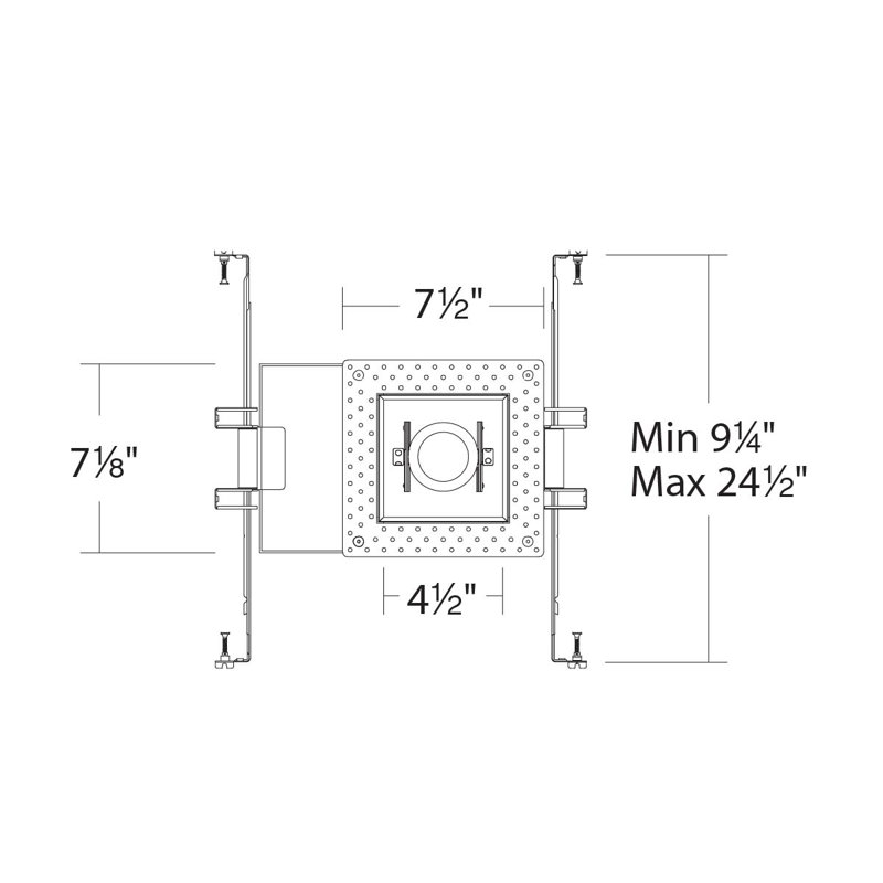 Silo LED Engine and Invisible New Construction Recessed Housing, White/Black, 14W, 3000K