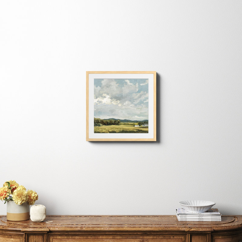 «Nice View No 8» encadré par Miss Mustard Seed, peinture, H 20 po x l 20 po x P 0,75 po, Papier encadré naturel, Oui