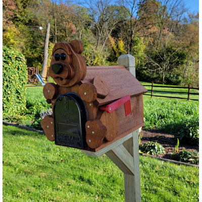 Amish Mailbox, Handmade With Bear Design