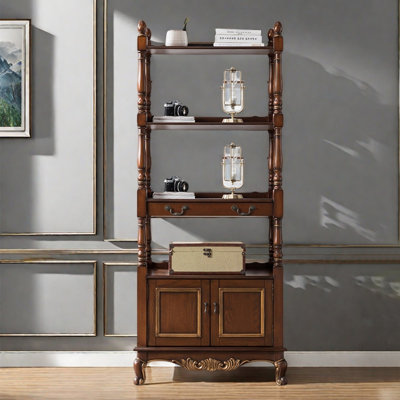 Elegant painted multi-functional bookcase
