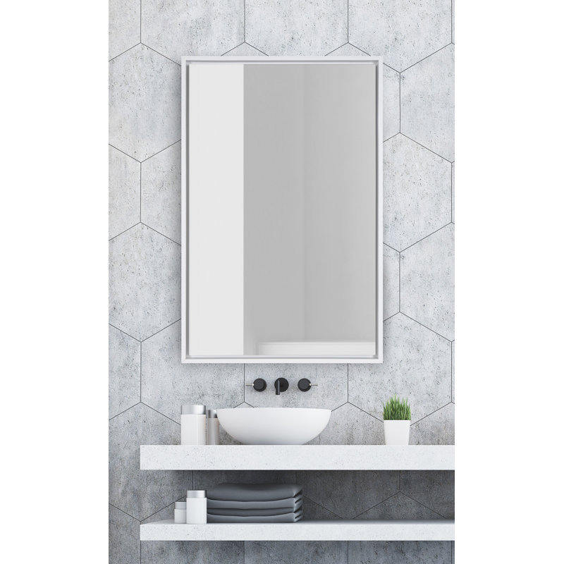 Abhilash Flat Mirror, 36" x 24", White