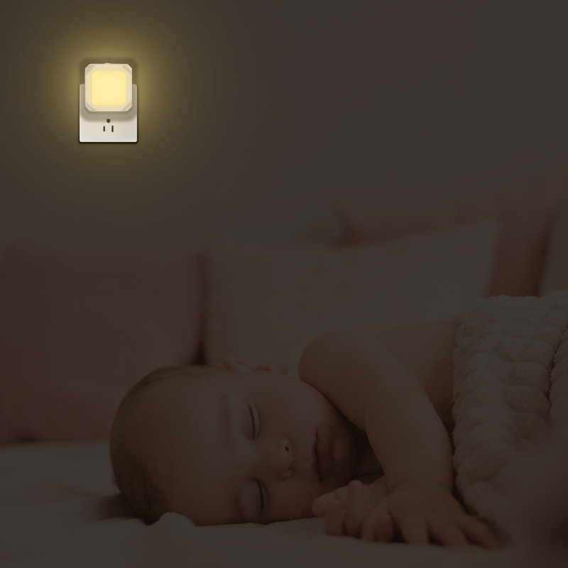 White Polycarbonate LED Night Light with Mobile Control, 2-Pack