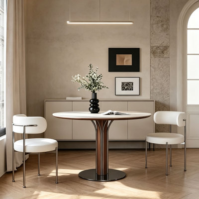 Table ronde Mid-Century frittée