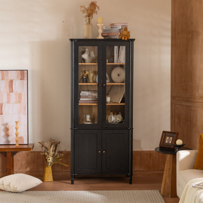 73"H Freestanding China Cabinet with Adjustable Shelves