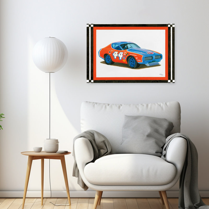 «Racing Car Bo», rétro, impression murale rétro, 24" H x 36" W