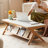 Modern simple rock slab log tea table