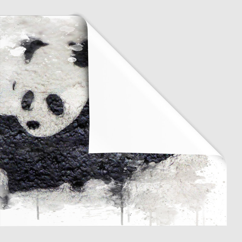 Banksy Panda Guns Graffiti Wall Art - Frameless Print, 33.1cm H x 84.1cm W