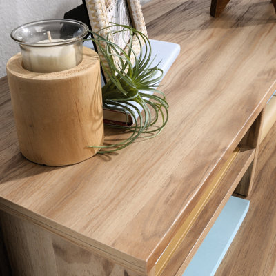 Organisateur de bureau en bois d'ingénierie brun avec aspect bord de mer, attaché à une bibliothèque à 2 tablettes ou à un dossier latéral, pour ranger les notes autocollantes et les articles nécessaires, profondeur de produit de 30,71 po, largeur de 11,22 po, hauteur de 6 po
