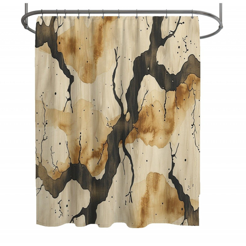 Rideau de douche en marbre - Décoration de salle de bain abstraite-13090, H 93 po x l 70 po