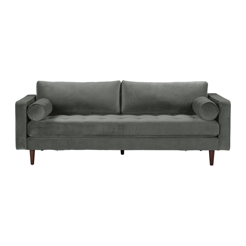 Gateshead Velvet Sofa, Velours gris cendré
