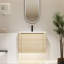 Meuble-lavabo mural avec lavabo en céramique et porte à fermeture en douceur-686299535