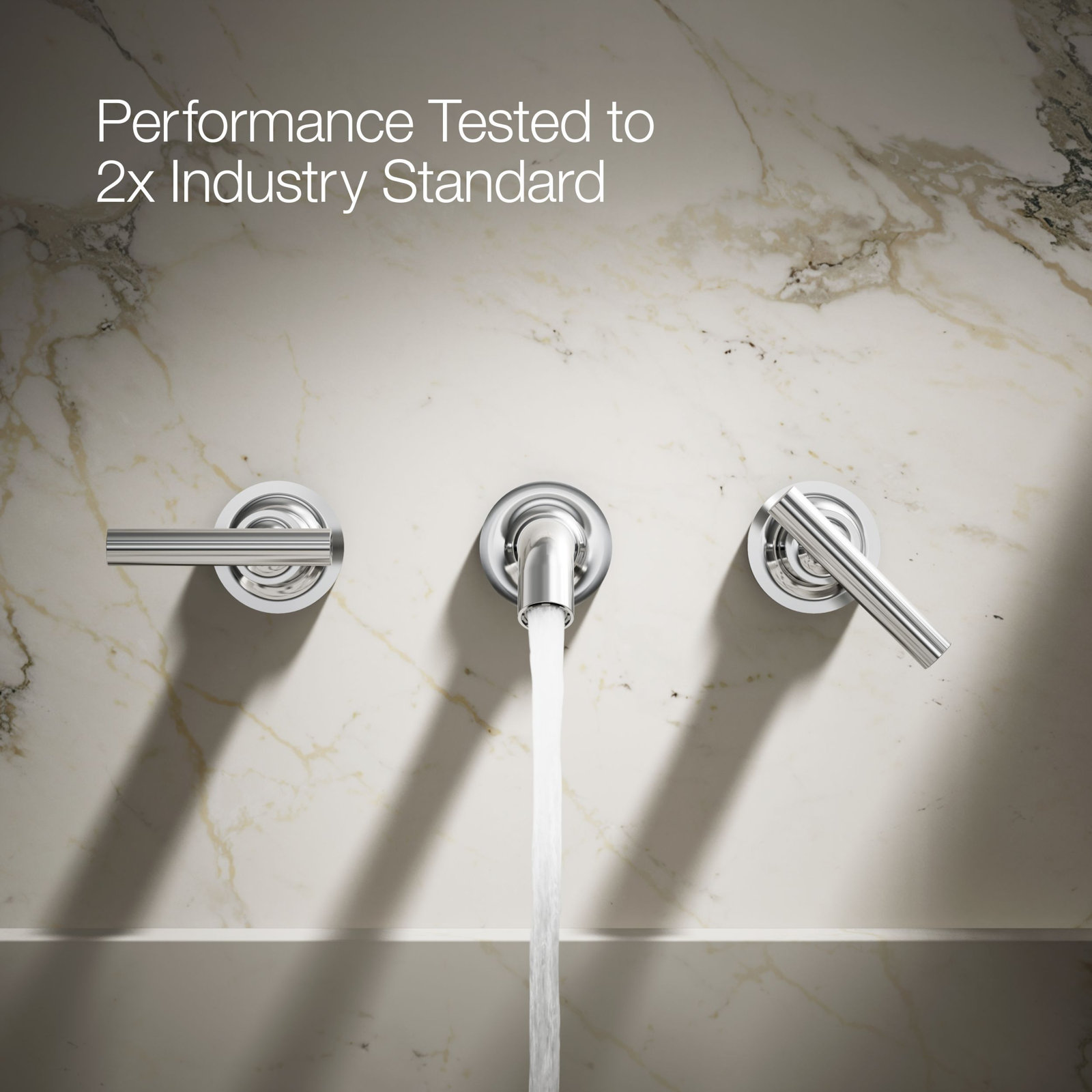 Purist Wall-Mounted Bathroom Faucet, Polished Chrome, Lever Handle