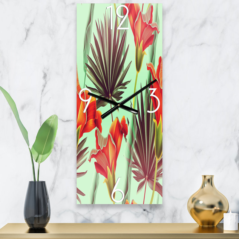 Horloge murale fleurs tropicales, Petit