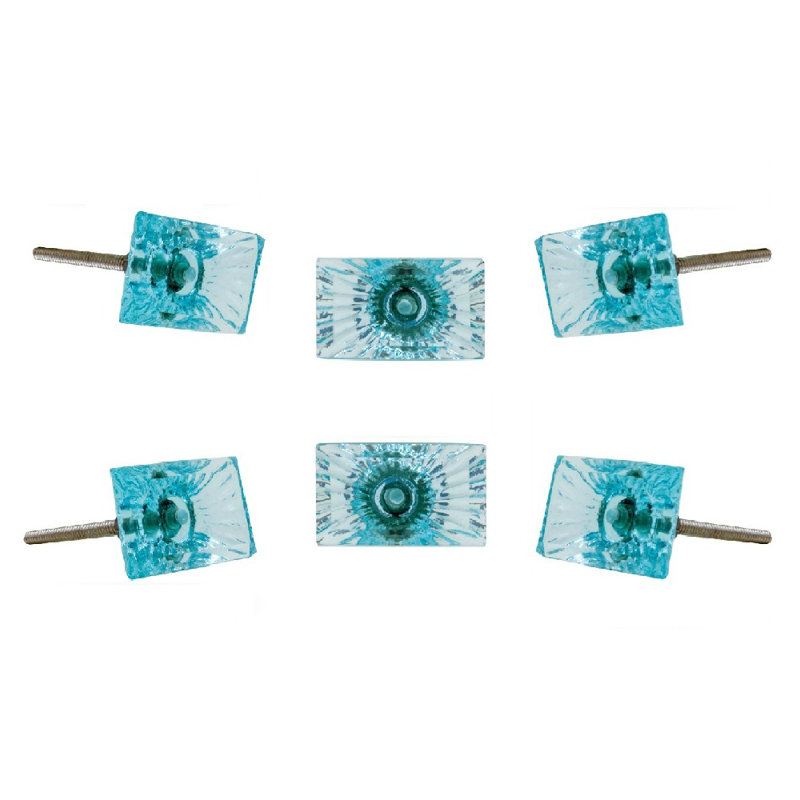 Multipack de poignées rectangulaires 2 po Amenja, Turquoise