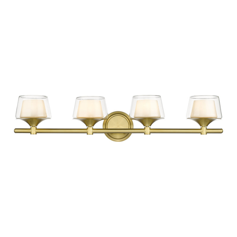 4 - Light Dimmable Bath Bar, Satin Gold