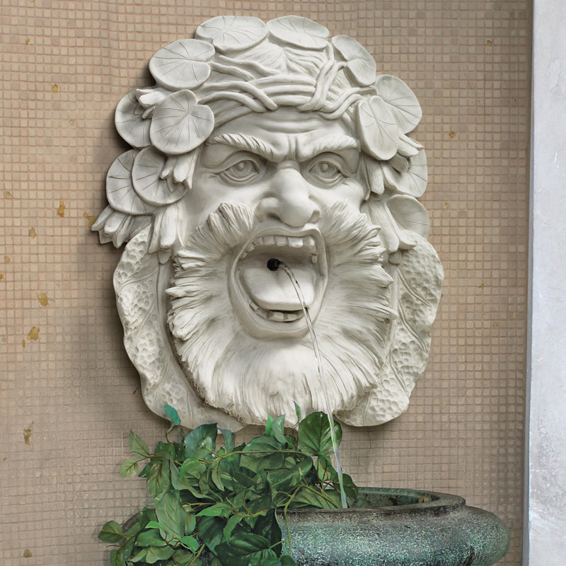 Fontaine murale sculpturale Hafod Mansion Greenman