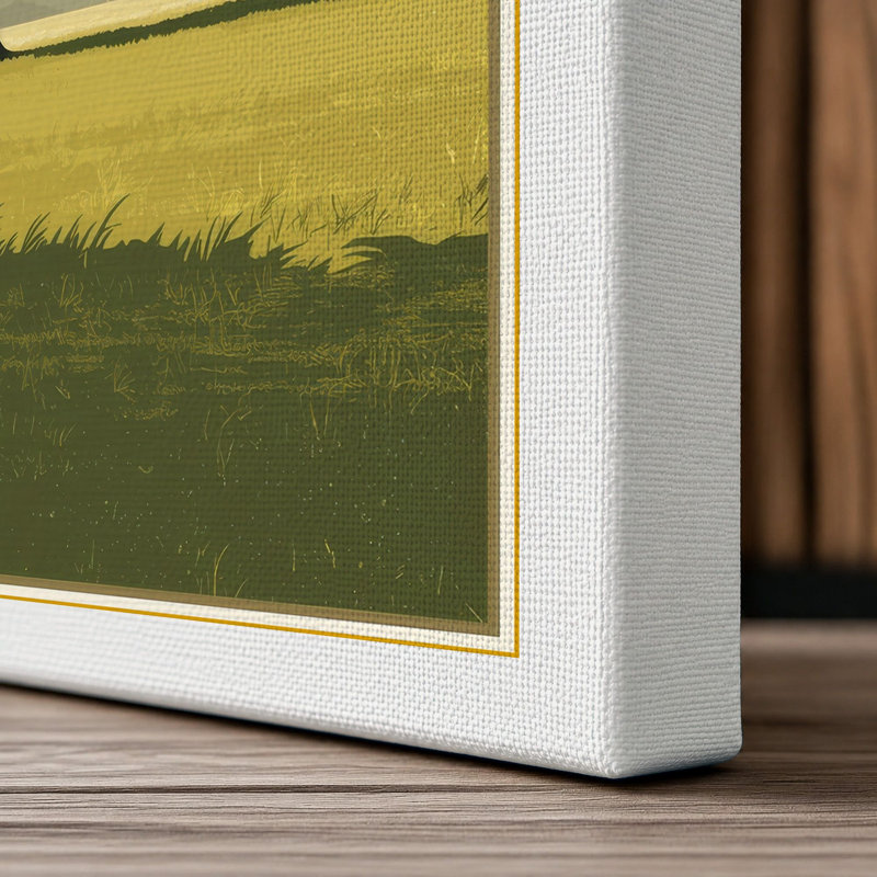 Oak in Golden Fields Japandi - Wrapped Canvas, 36x24 - 91.4 x 61.0 cm, White Border