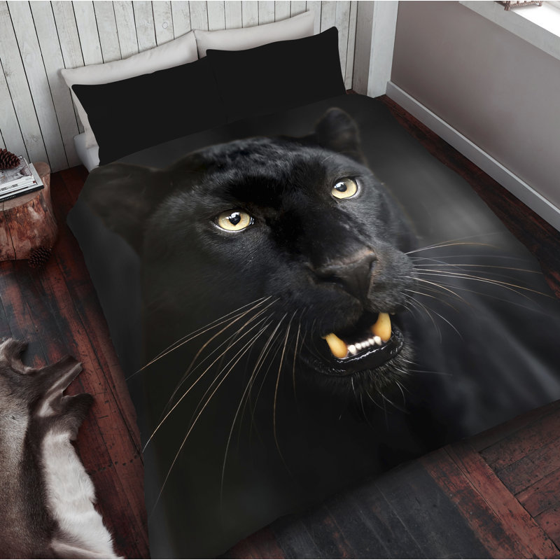  3D Printed Tiger Face Throw, 150cm x 200cm, Black Panther