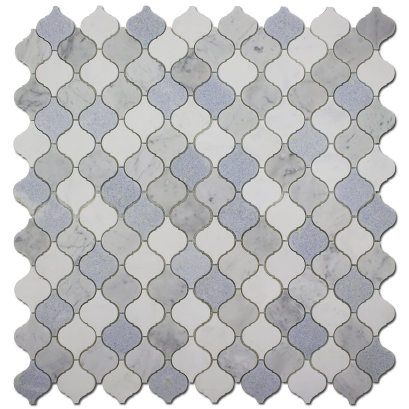 Arabesque 12" x 12" Marble Mosaic Wall & Floor Tile