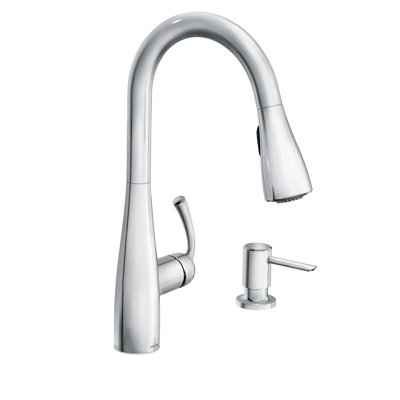 Moen Essie Pull-Down Kitchen Faucet with Power Clean Technology and Soap Dispenser