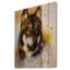« brown loup illustration », peinture en brun/jaune-21972169-35122302