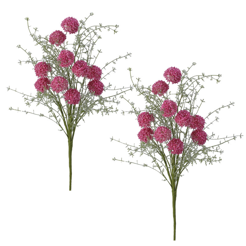 23" Plastic Wild Allium Bush, Pink
