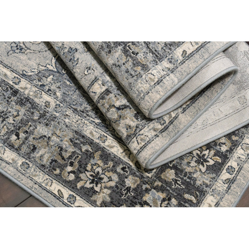 Tapis oriental argenté Attell, Rectangle 7 pi 10 po x 11 pi 2 po