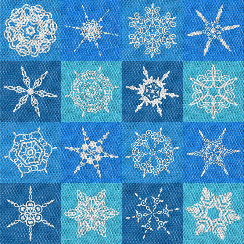 Bleu Spelman/Tapis décoratif blanc, Carré 6 pi