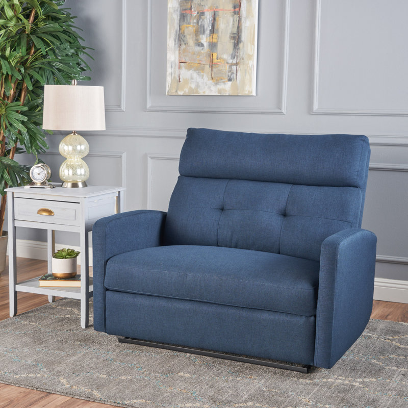 Wamsutter Recliner, Navy Blue Polyester